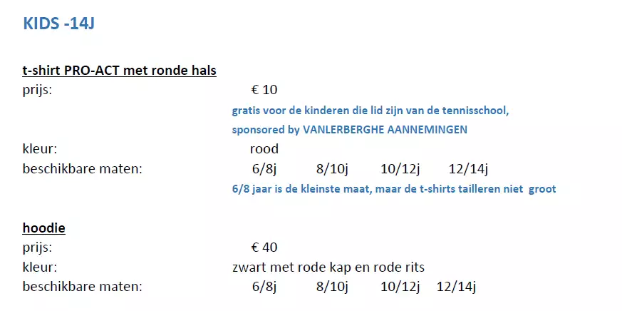 Website mogelijkheden kledij 2026 kids -  - Kledij bestellen
